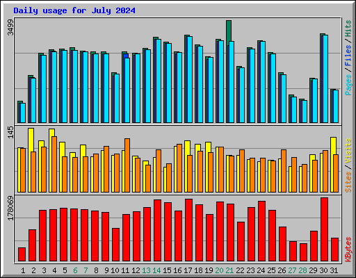 Daily usage for July 2024