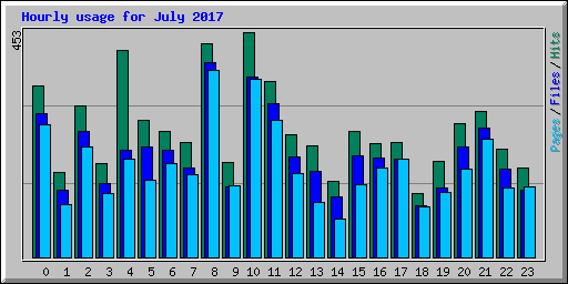 Hourly usage for July 2017