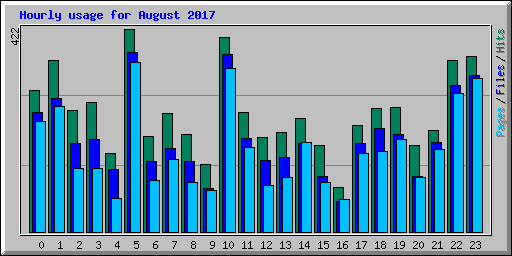 Hourly usage for August 2017