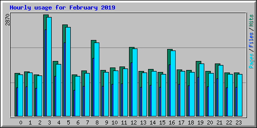 Hourly usage for February 2019
