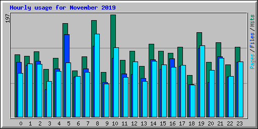 Hourly usage for November 2019