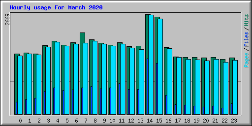 Hourly usage for March 2020