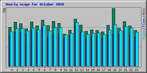 Hourly usage for October 2020