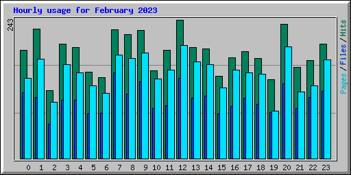 Hourly usage for February 2023