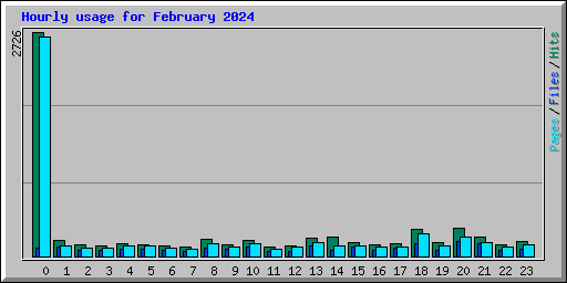 Hourly usage for February 2024