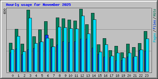 Hourly usage for November 2025