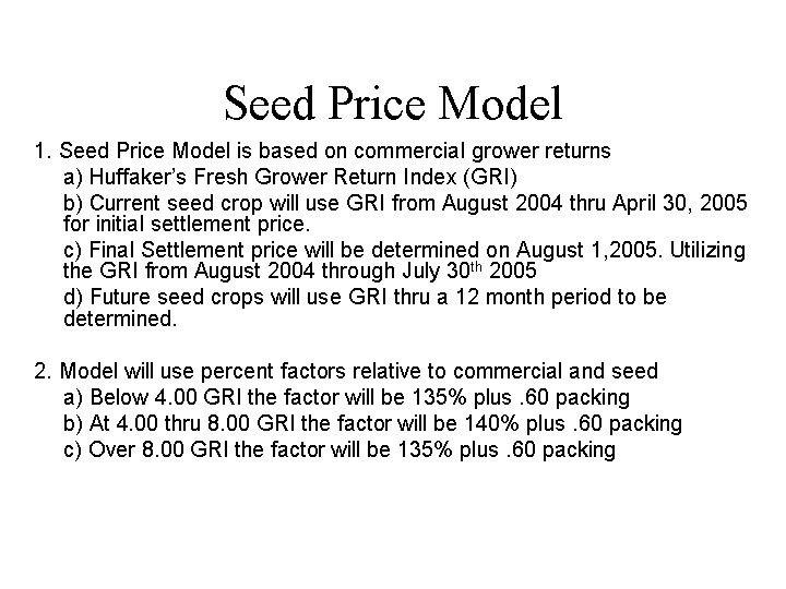 Price Model Slide 1